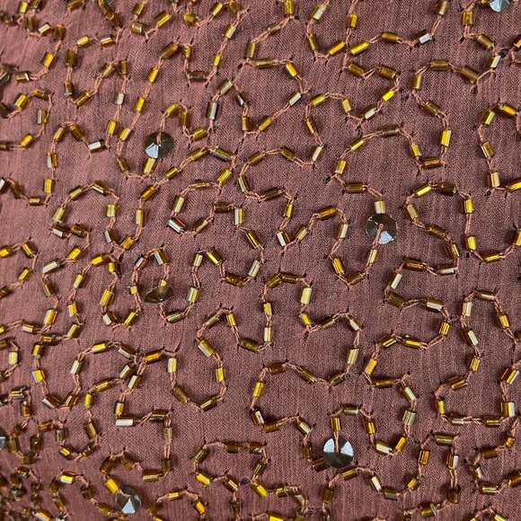 Stunning 100% Silk Beaded Dress - Made in India (SZ 10-12) - Picture 3 of 15